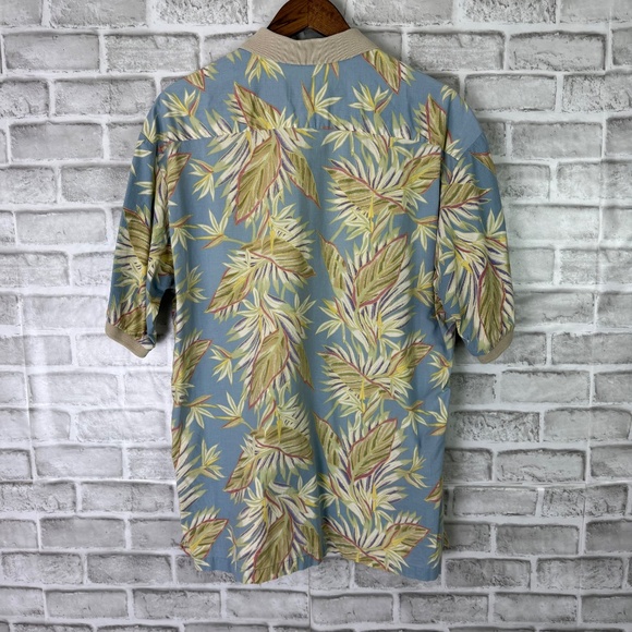 VTG Cooke Street Primary Blue Tropical Hawaiian Collared Polo Shirt Mens Large - Picture 4 of 6